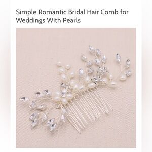 Simple Romantic Bridal Hair Comb for Weddings With Pearls and Rhinestones NEW